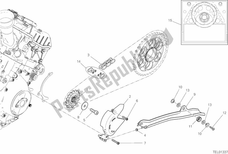 Todas as partes de Roda Dentada Dianteira - Corrente do Ducati Superbike Panigale V4 Thailand 1100 2020